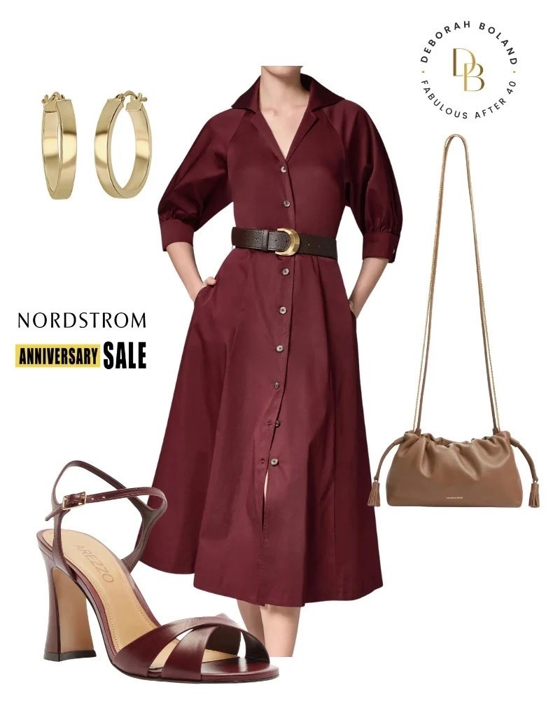 I love this burgundy shirt dress for Fall. The 3/4 sleeves are perfect for the cooler temperatures and the length is elegant and feminine.

#LTKSaleAlert #LTKOver40 #LTKSeasonal