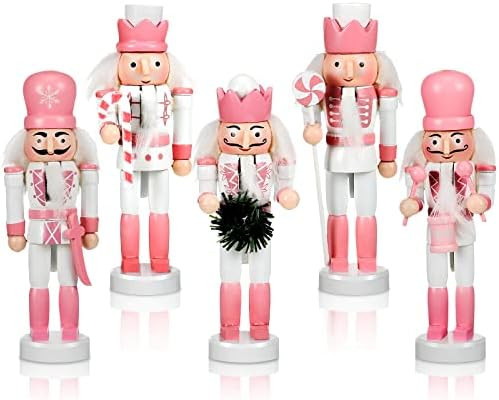 5 Pieces Christmas Nutcracker Ornaments Set Wooden Nutcracker Hanging Decoration Soldier Nutcrack... | Amazon (US)