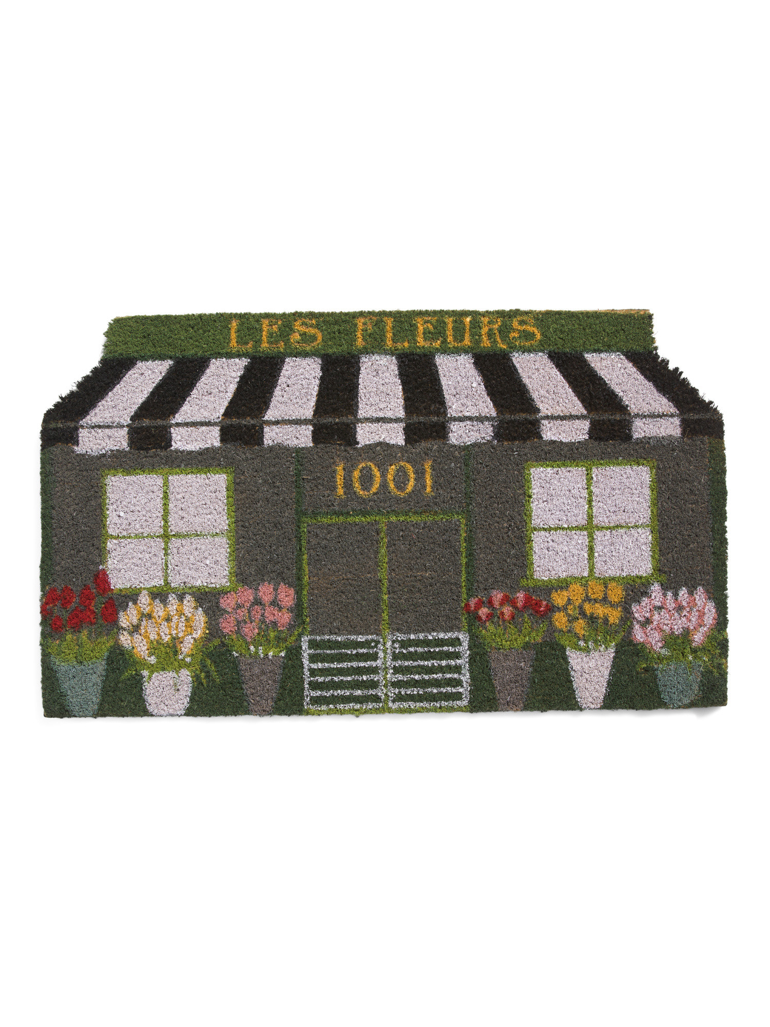 20x34 Coir Les Fleurs Flower Shop Shaped Doormat | Marshalls