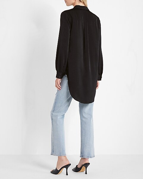 Pleated Shoulder Tunic Shirt | Express