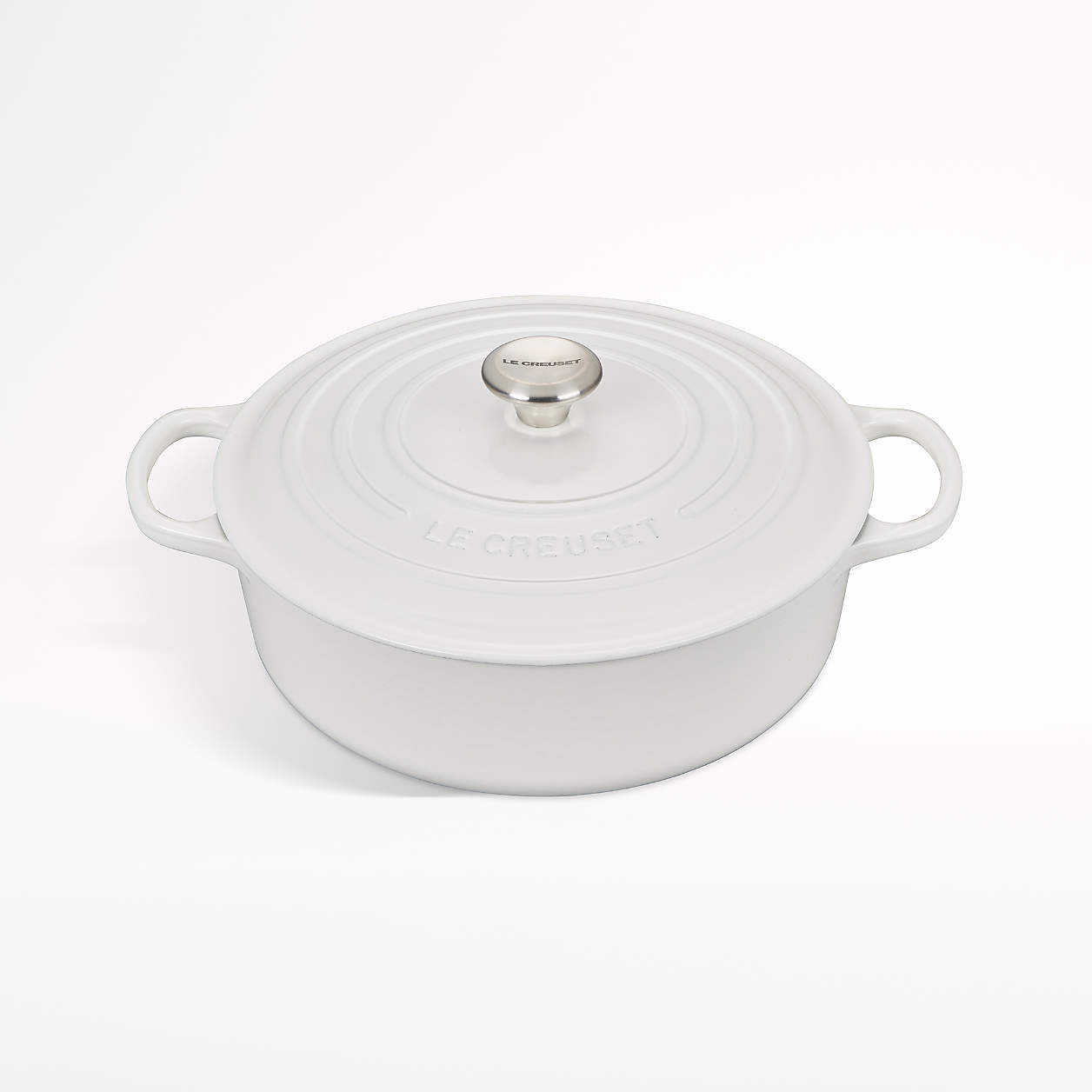 Le Creuset Graphite 6.75-Qt. Round Wide Dutch Oven + Reviews | Crate & Barrel | Crate & Barrel