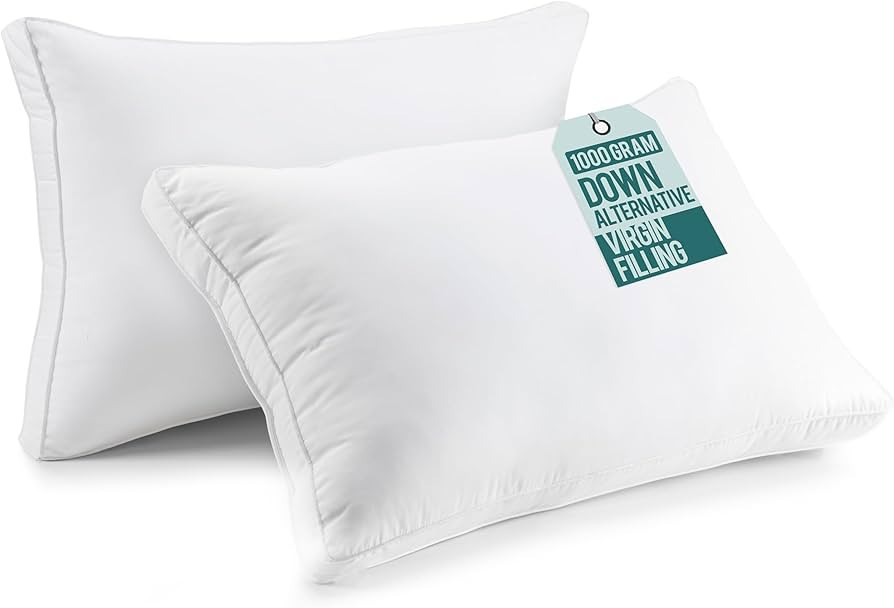 Utopia Bedding Down Alternative Bed Pillows for Sleeping Queen Size (White), Set of 2, Soft & Flu... | Amazon (US)