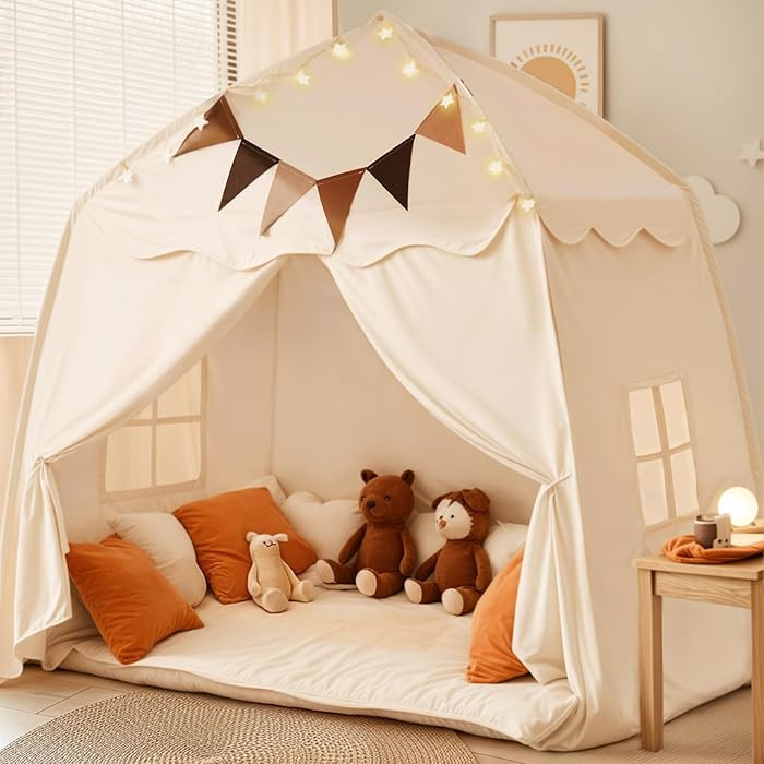 Little Dove Extra Large Kids Play Tent with Flags & Star Lights, Portable & Foldable Teepee, Boys... | Amazon (US)