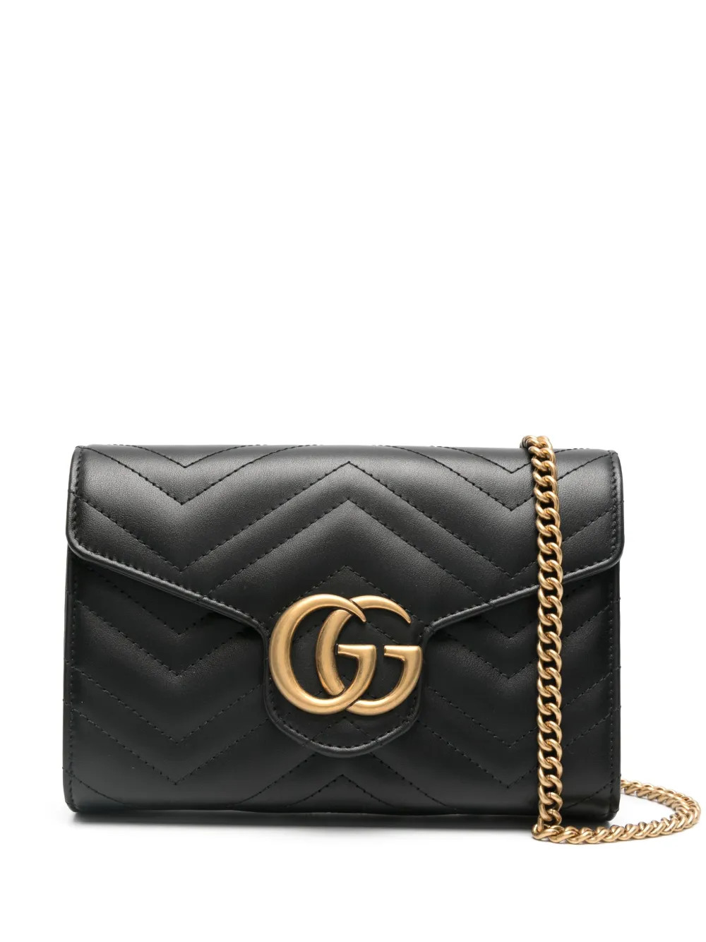 Gucci Mini GG Marmont Shoulder Bag | Black | FARFETCH | Farfetch Global