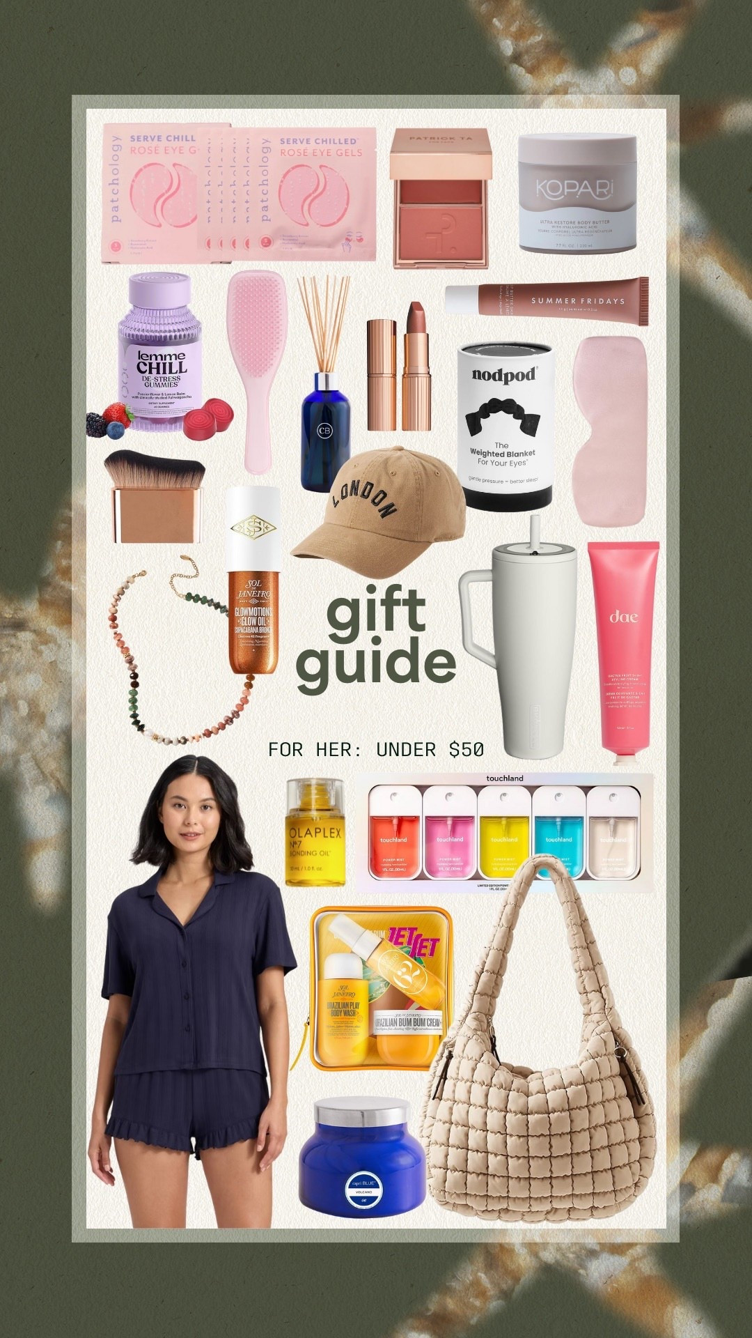 Gift guide for her under $50!!!


Gift guide, gift ideas, gift inspo, holiday gift guide, gifts for her, gifts for wife, gifts for girlfriend, gifts for sister, gifts for mom, gifts for mother in law, beauty finds, women’s beauty, pajamas, Christmas gifts, Christmas gift ideas 


#LTKGiftGuide #LTKStyleTip #LTKHoliday