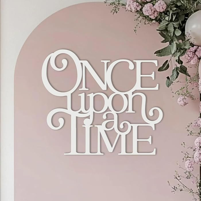 Once Upon a time Sign for Backdrop,Wooden Kids Room Reading Corner Decorations for Reading Corner... | Amazon (US)