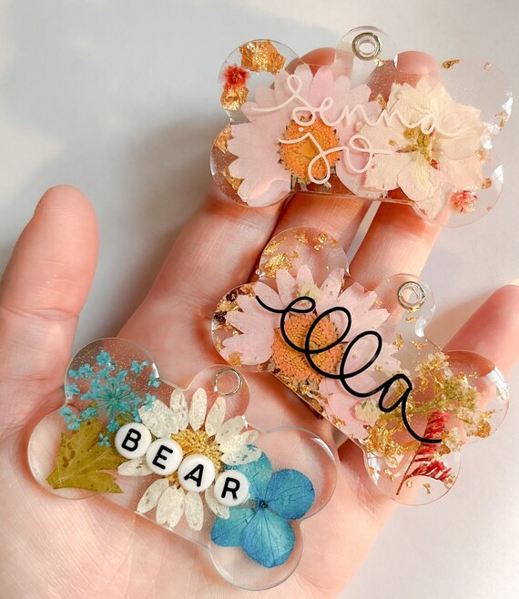 Personalized Floral Dog ID Tags  Sizes in Description  More | Etsy | Etsy (US)