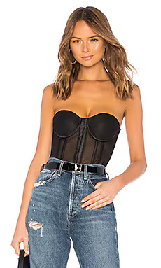 superdown Jeanine Mesh Corset in Black from Revolve.com | Revolve Clothing (Global)
