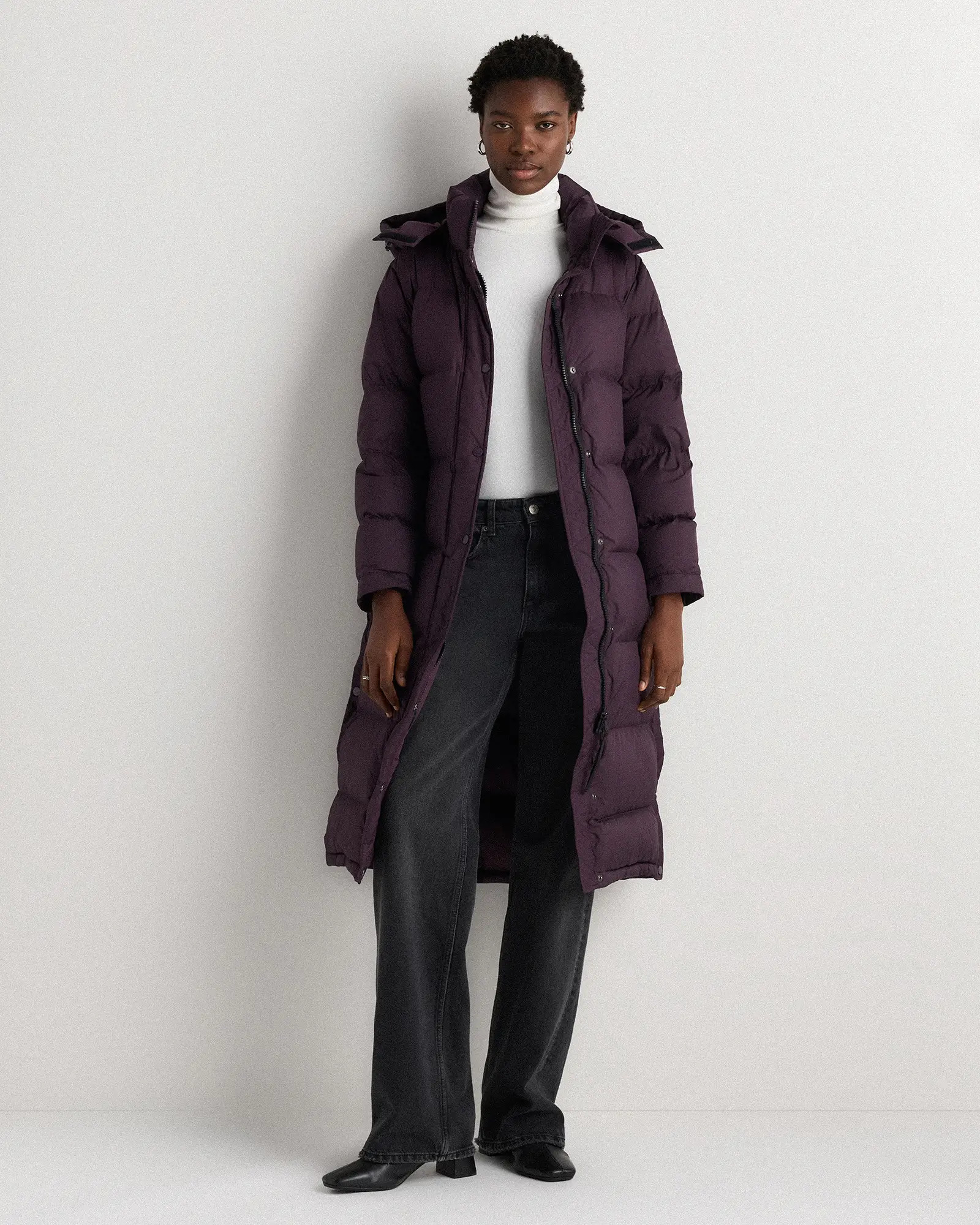 Responsible Down Long Puffer Jacket in Deep Orchid Purple | Quince