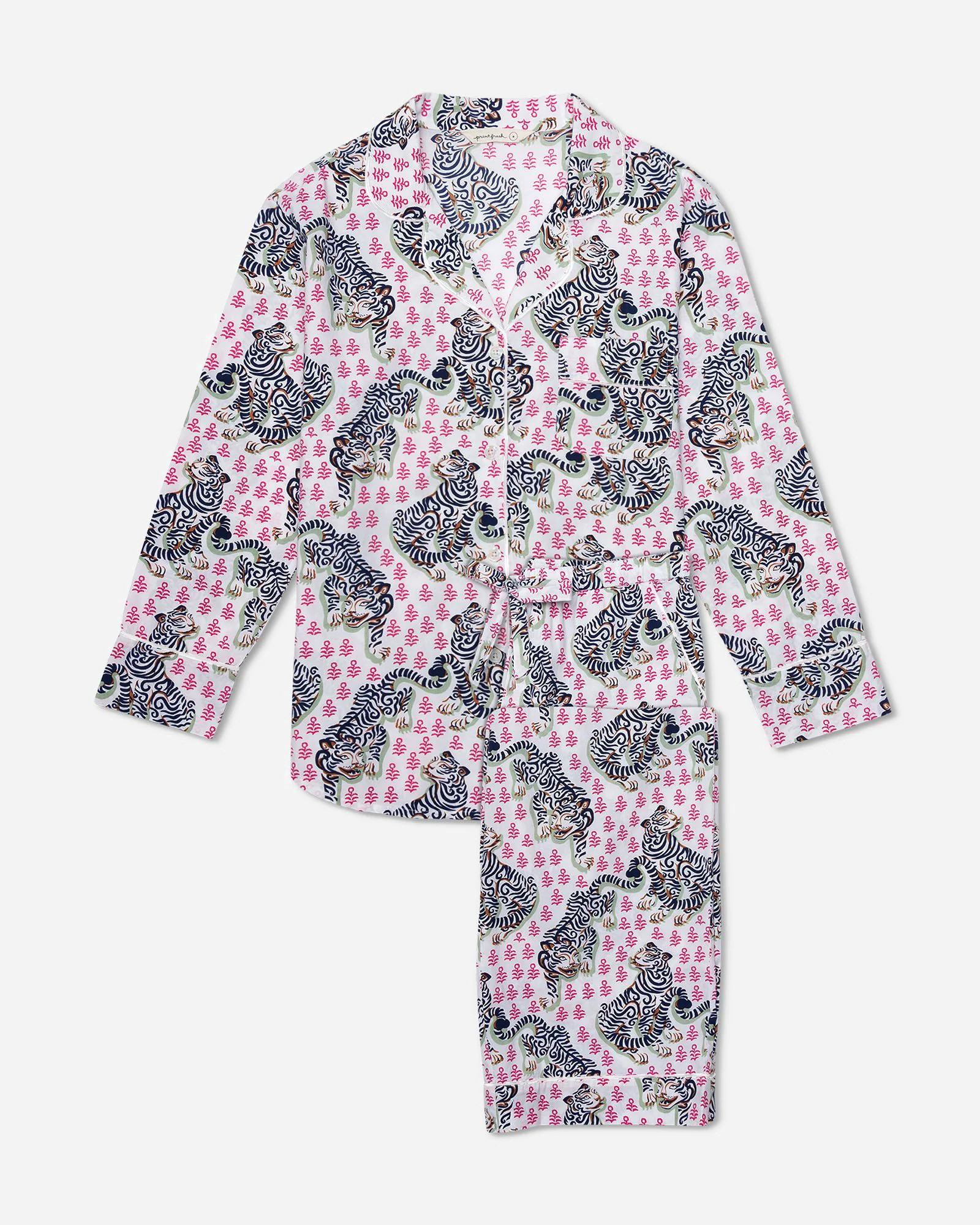 Tiger Queen - Long Sleep Set - French Rose | Printfresh