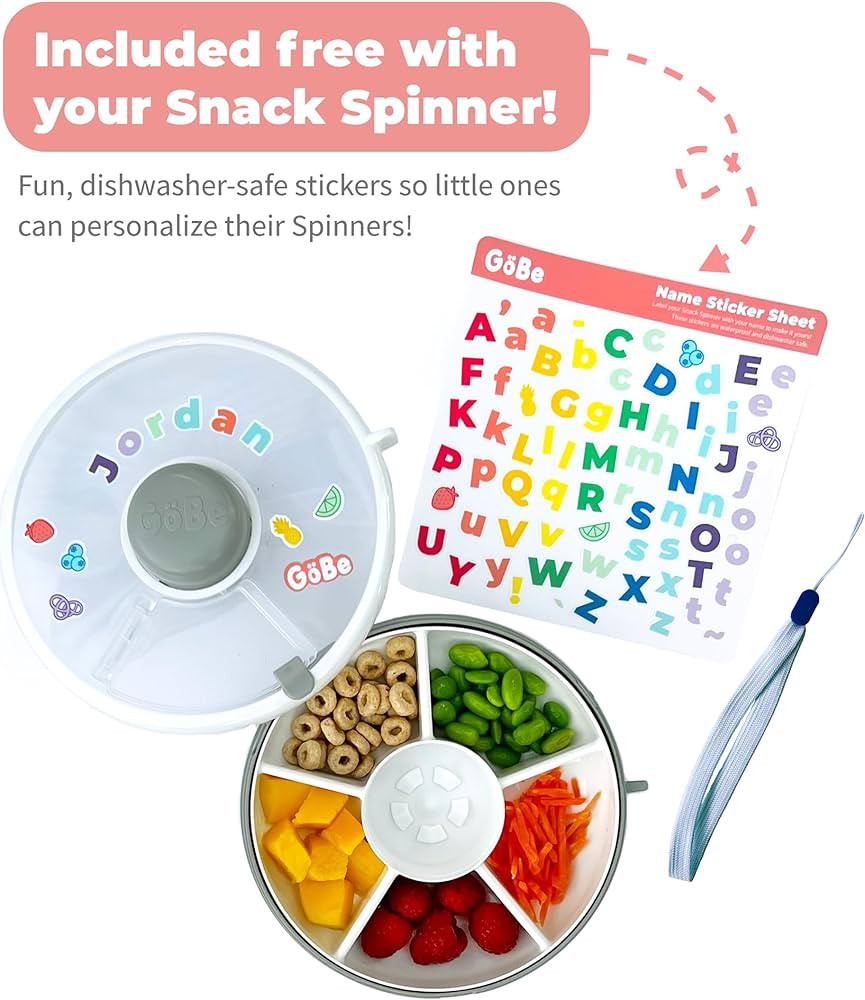 GoBe Kids Small Snack Spinner Flip Bundle with Hand Strap and Sticker Sheet - Reusable Snack Cont... | Amazon (US)