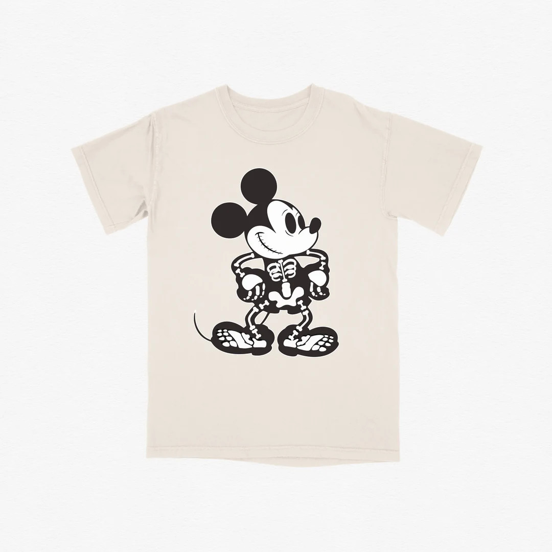 Mickey Skeleton Comfort Colors Halloween Tee Disney - Etsy | Etsy (US)
