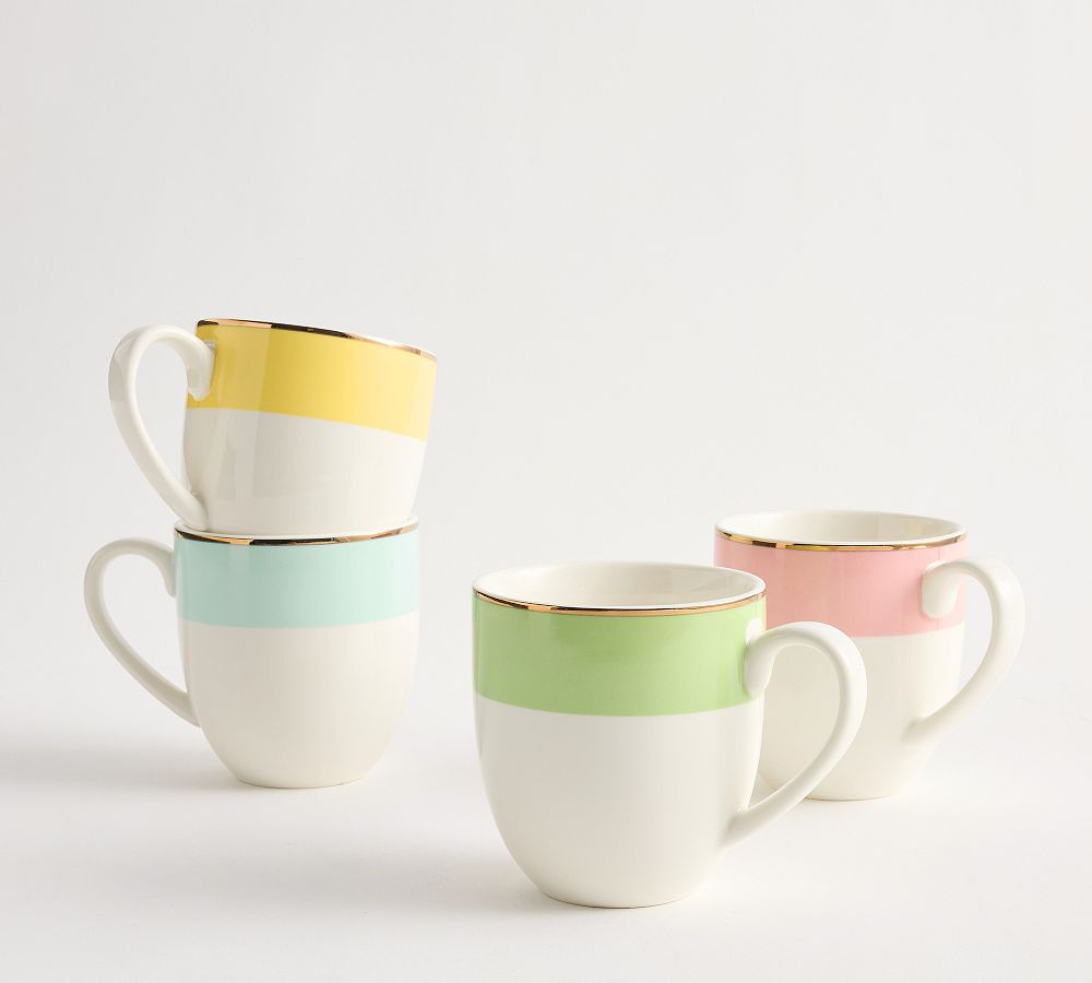 Cynthia Rowley Icon Stoneware Mugs - Mixed Set of 4 | Pottery Barn (US)