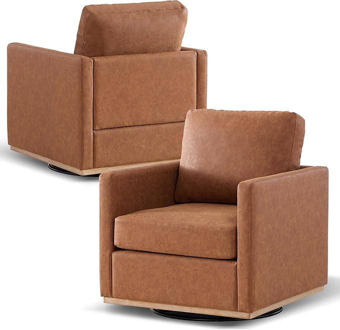 Aoiy & Wifon 30.7" W Swivel Accent Chair Set of 2, Mid Century Modern Swivel Chairs for Living Ro... | Amazon (US)