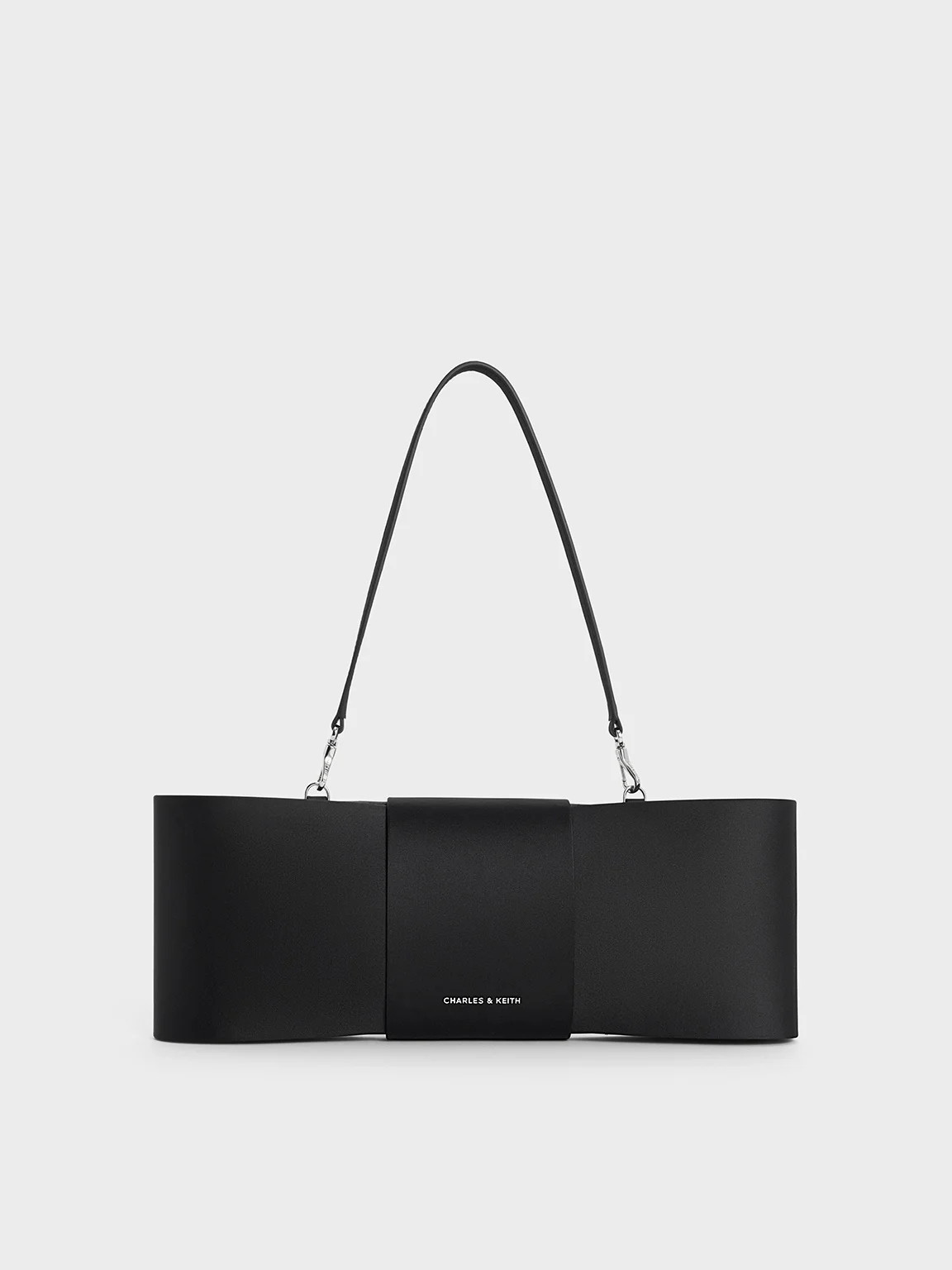 Satin Bow Elongated Shoulder Bag
    
         - Noir | Charles & Keith EU