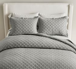 Belgian Flax Linen Diamond Quilt | Pottery Barn (US)