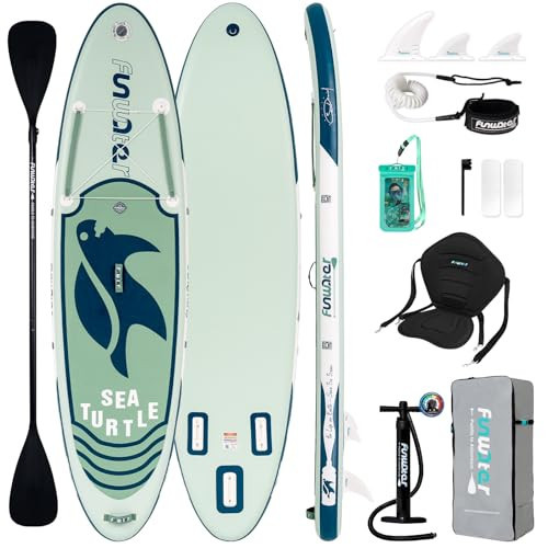FunWater Inflatable Stand Up Paddle Board Ultra-Light Inflatable SUP Board Paddle Blow up Paddle Boards for Adults with SUP Advanced Accessories, Double-Ended Paddle, Seat, Pump, Backpack, Leash | Amazon (US)