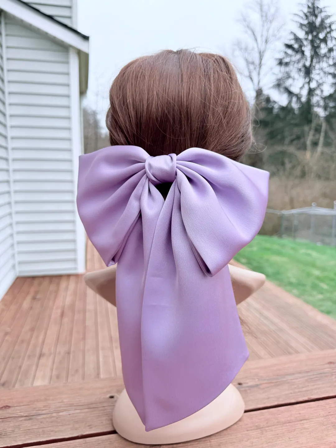 Satin oversized hair bow, women hair clip | Etsy (US)
