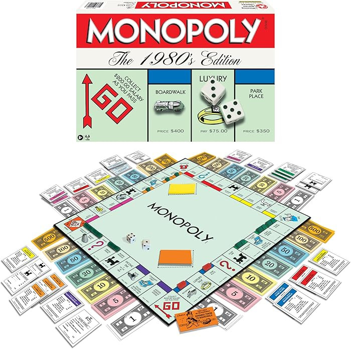 Monopoly The 1980's Edition with Original 1980's Artwork & Components incl. All Classic Tokens, b... | Amazon (US)