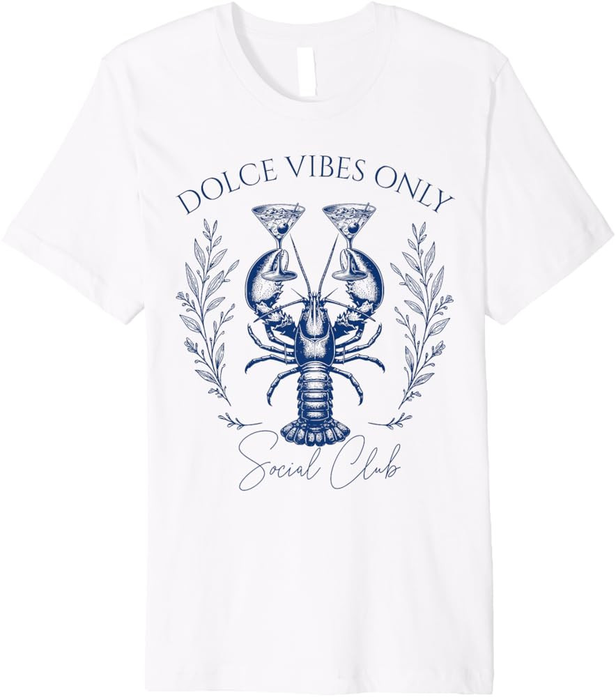 Dolce Vibes Only Social Club Lobster Italian Summer Premium T-Shirt | Amazon (US)