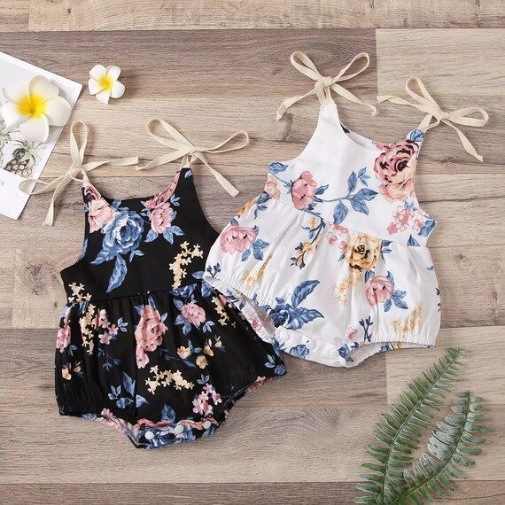 Baby Girls Clothes Floral Romper Jumpsuit Playsuits For Spring And Summer Age 6-24 months | Etsy (US)