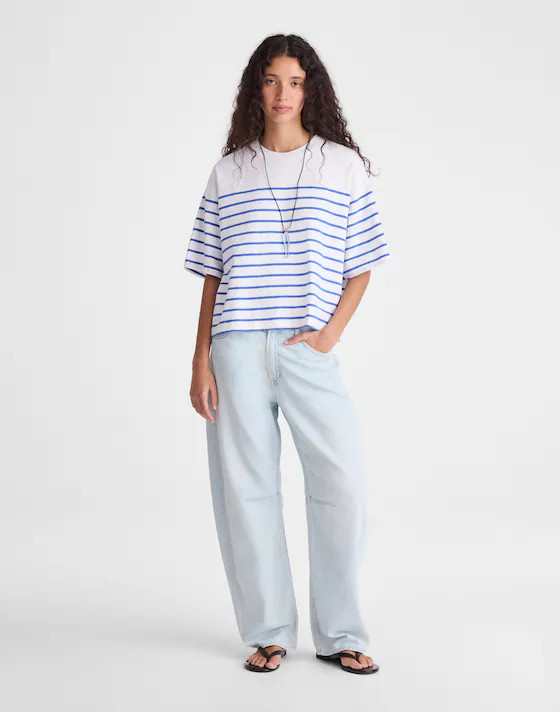 The Boxy Crop Tee in Allday Jersey | Madewell