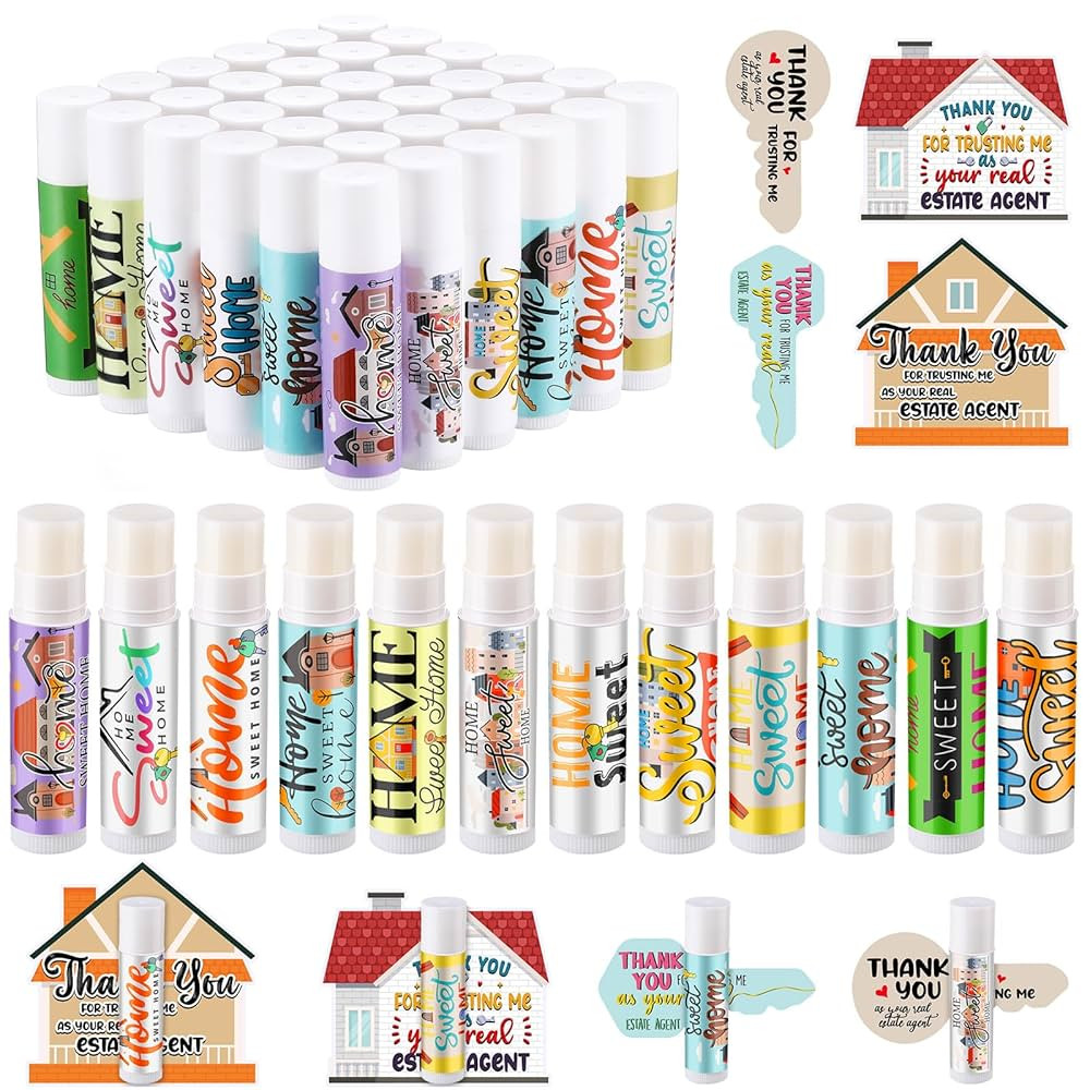 36 Set Real Estate Agent Appreciation Gifts for Clients Sweet Home Lip Balm with 6 Styles Thank Y... | Amazon (US)