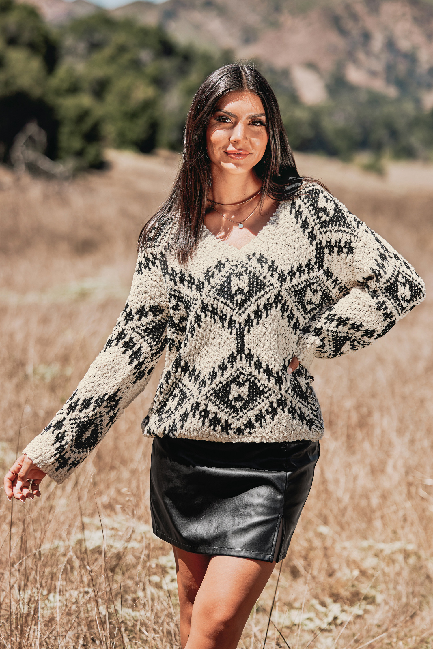 Cooler Daze Abstract Argyle SweaterHOT | Cupshe US