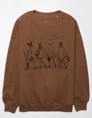 AE Oversized Halloween Graphic Sweatshirt | American Eagle Outfitters (US & CA)