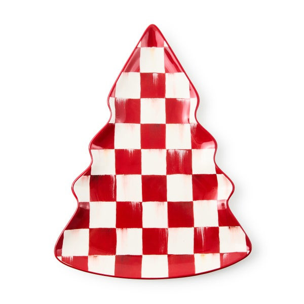 MacKenzie-Childs Cherry Check Tree Dish | MacKenzie-Childs