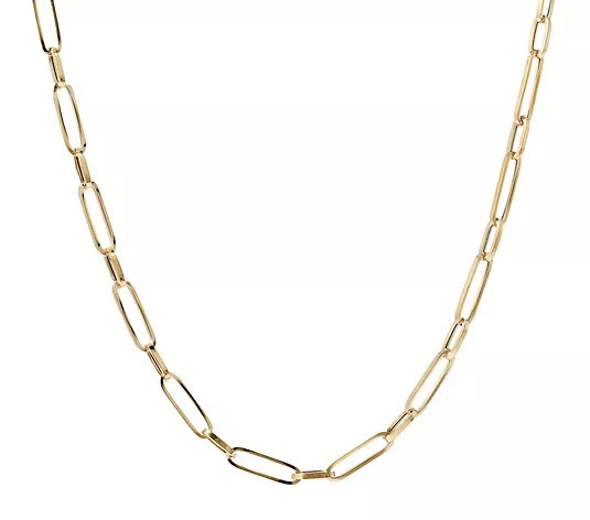 Italian Gold 20" Paperclip Necklace, 10K 3.9g | QVC