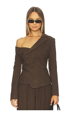 SAU LEE Neve Wool Top in Espresso from Revolve.com | Revolve Clothing (Global)