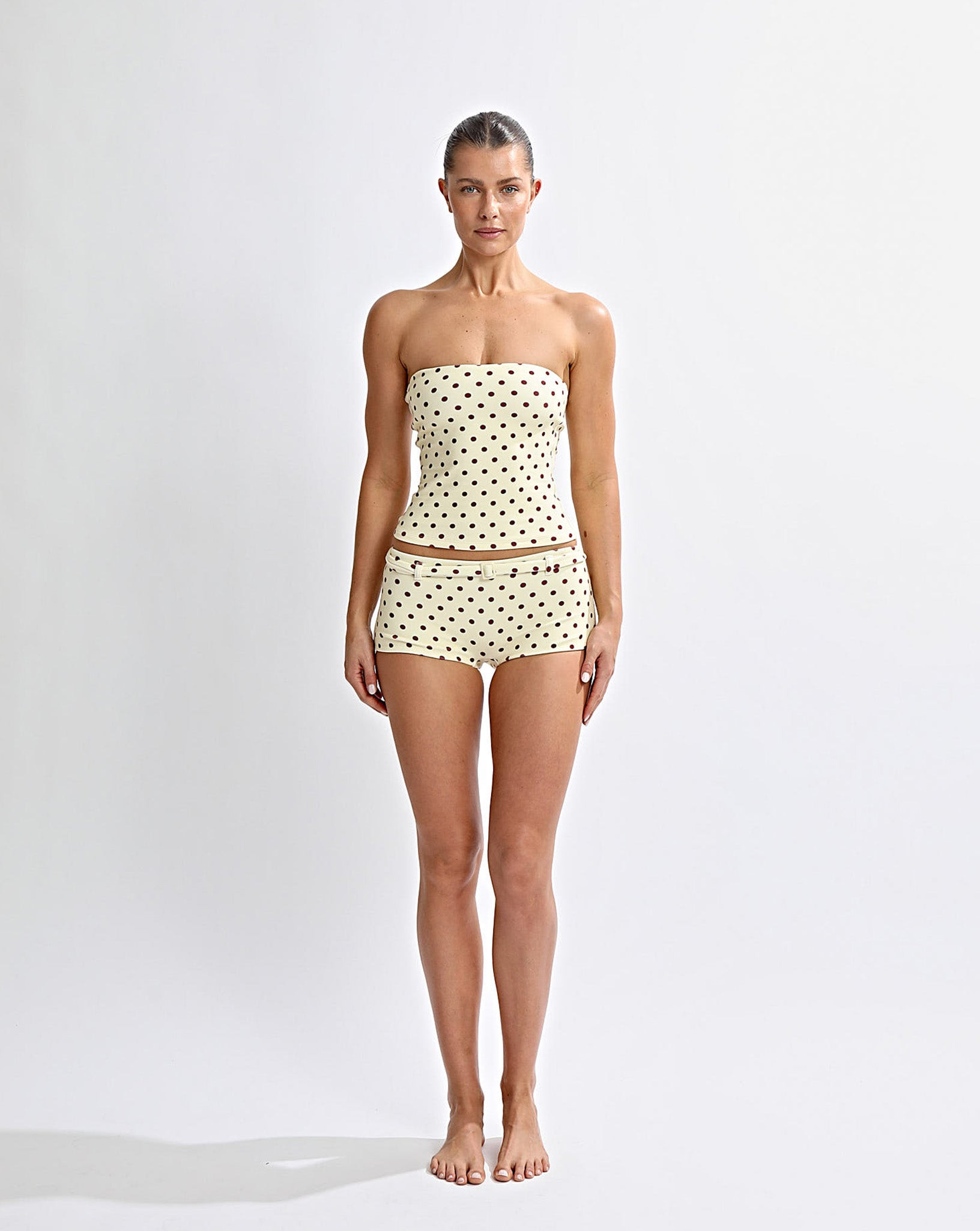 Nali Strapless Top Yellow Polka | One Mile