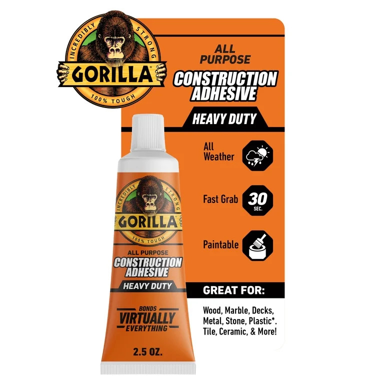 Gorilla Glue Heavy Duty Construction Adhesive, 2.5 oz, White. Model Is 8020002. - Walmart.com | Walmart (US)