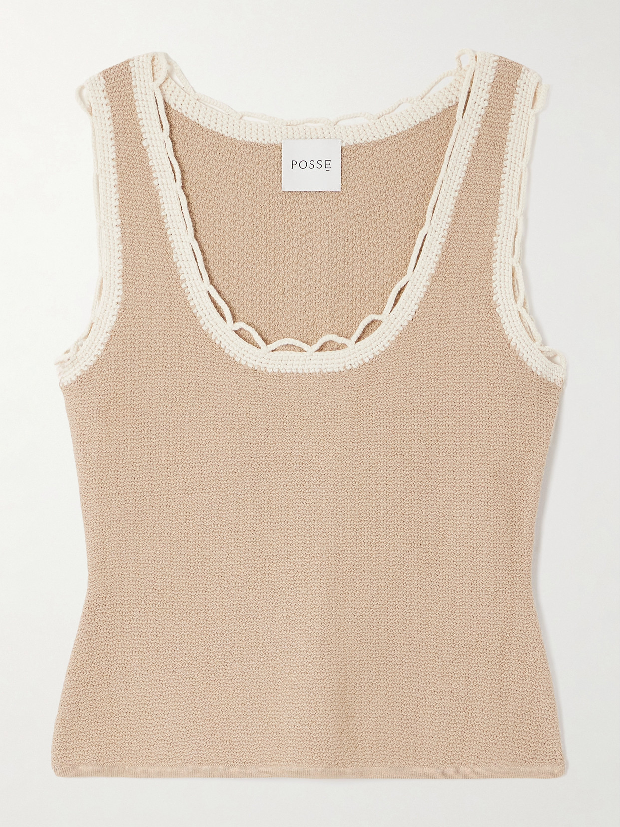 Posse - Willow Crochet-trimmed Knitted Tank - Brown | NET-A-PORTER (US)