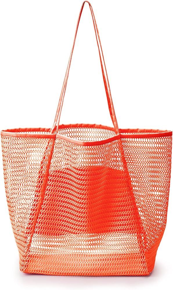 Venhoo Mesh Beach Tote Bag for Women Big Capacity Shoulder Handbags Pool Bag for Shopping Picnic ... | Amazon (US)