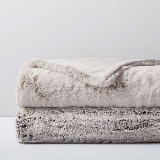Recycled Faux-Fur Chinchilla Throw | Pottery Barn Teen