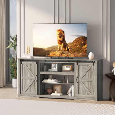 Modern Farmhouse TV Stand w/ 2 Barn Doors & Storage Cabinets - Media Console for Living Room | Target