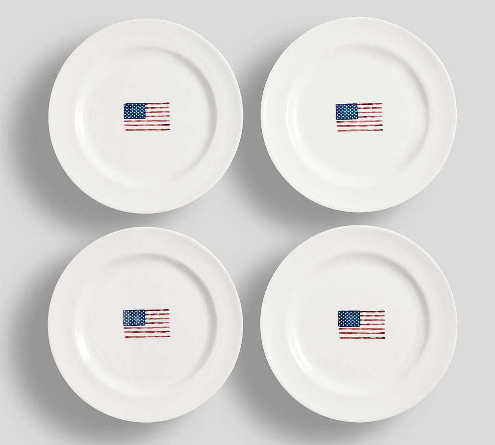 Cabana Flag Melamine Salad Plates - Set of 4 | Pottery Barn (US)