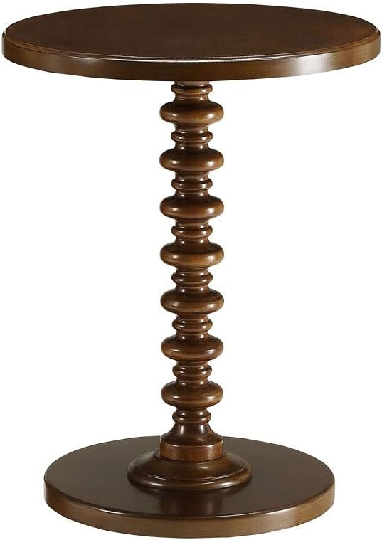 Acme Acton Round Wooden End Table in Walnut | Amazon (US)