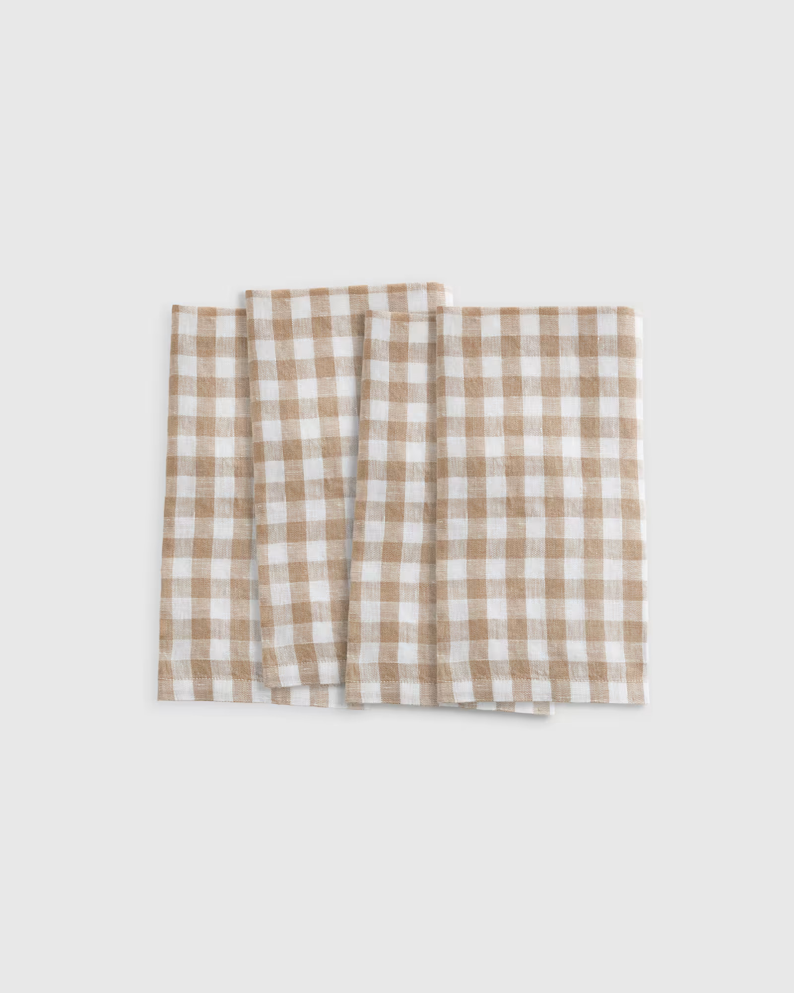 European Linen Gingham Napkins (Set of 4) in Cafe | Quince