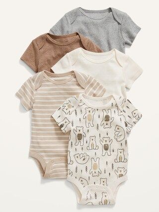 Unisex Short-Sleeve Bodysuit 5-Pack for Baby | Old Navy (US)