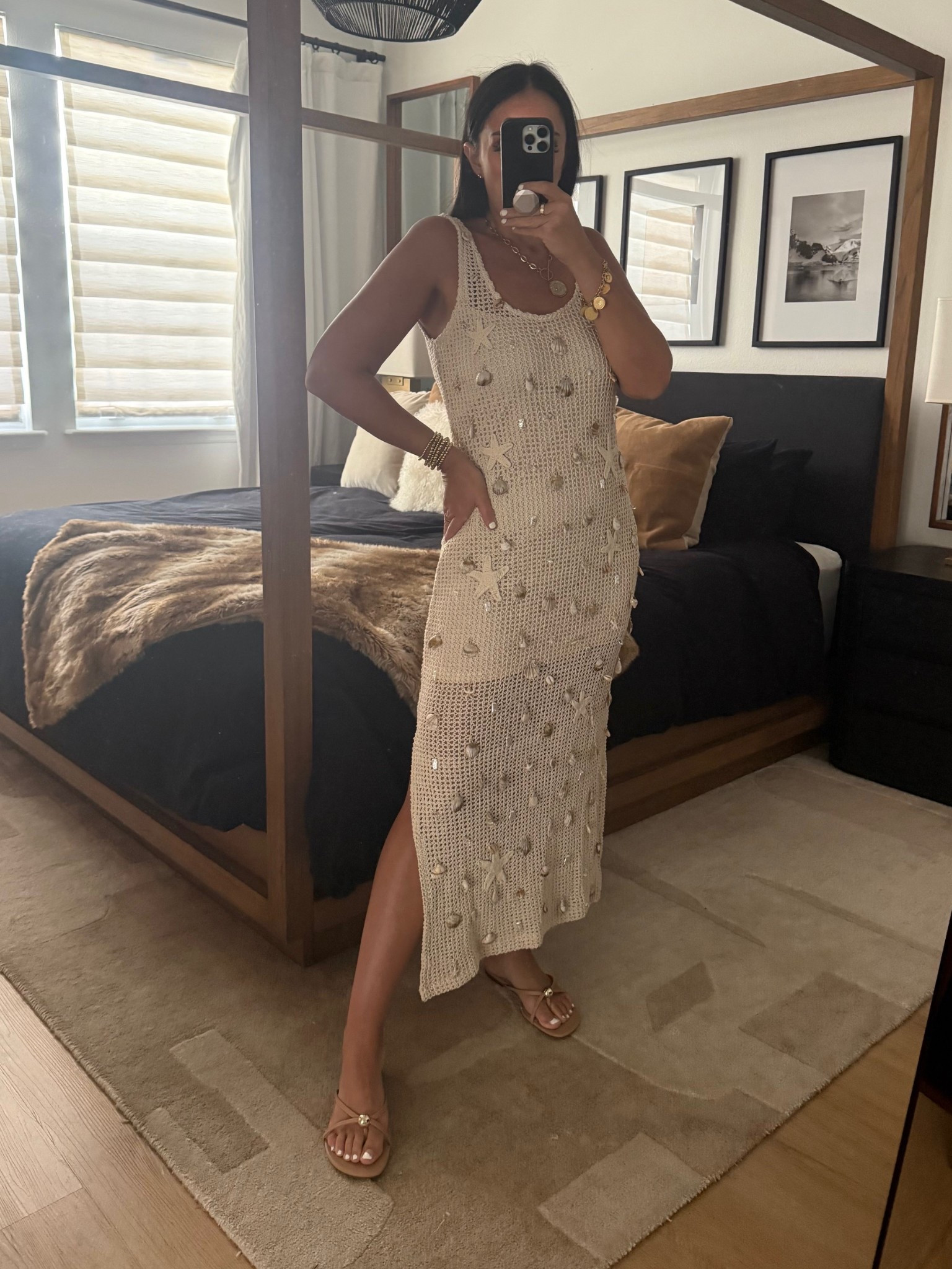 The White Lotus x AQUA Crochet Sleeveless Maxi Dress