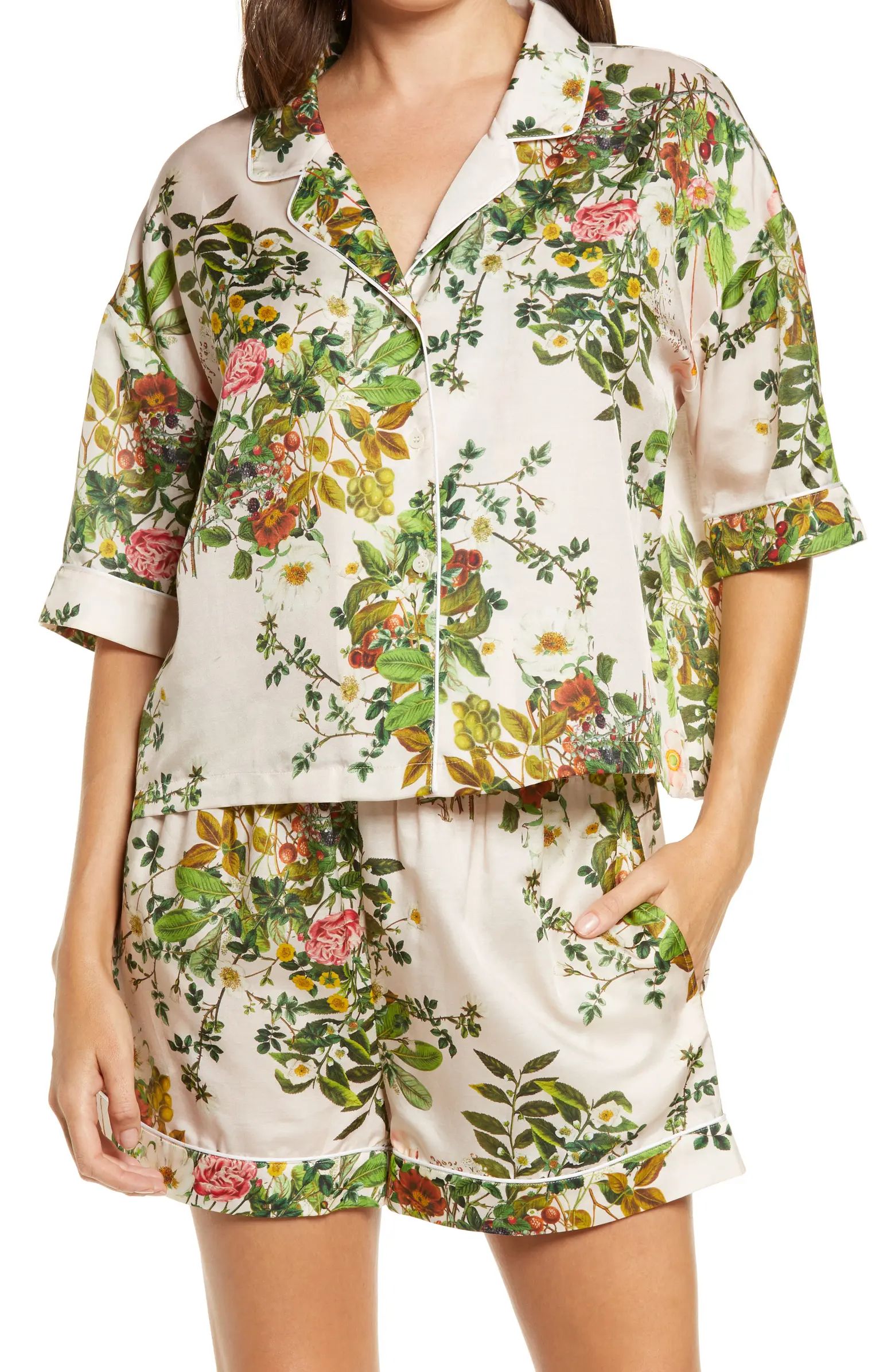Papinelle Love Letter Floral Cotton & Silk Pajamas | Nordstrom | Nordstrom
