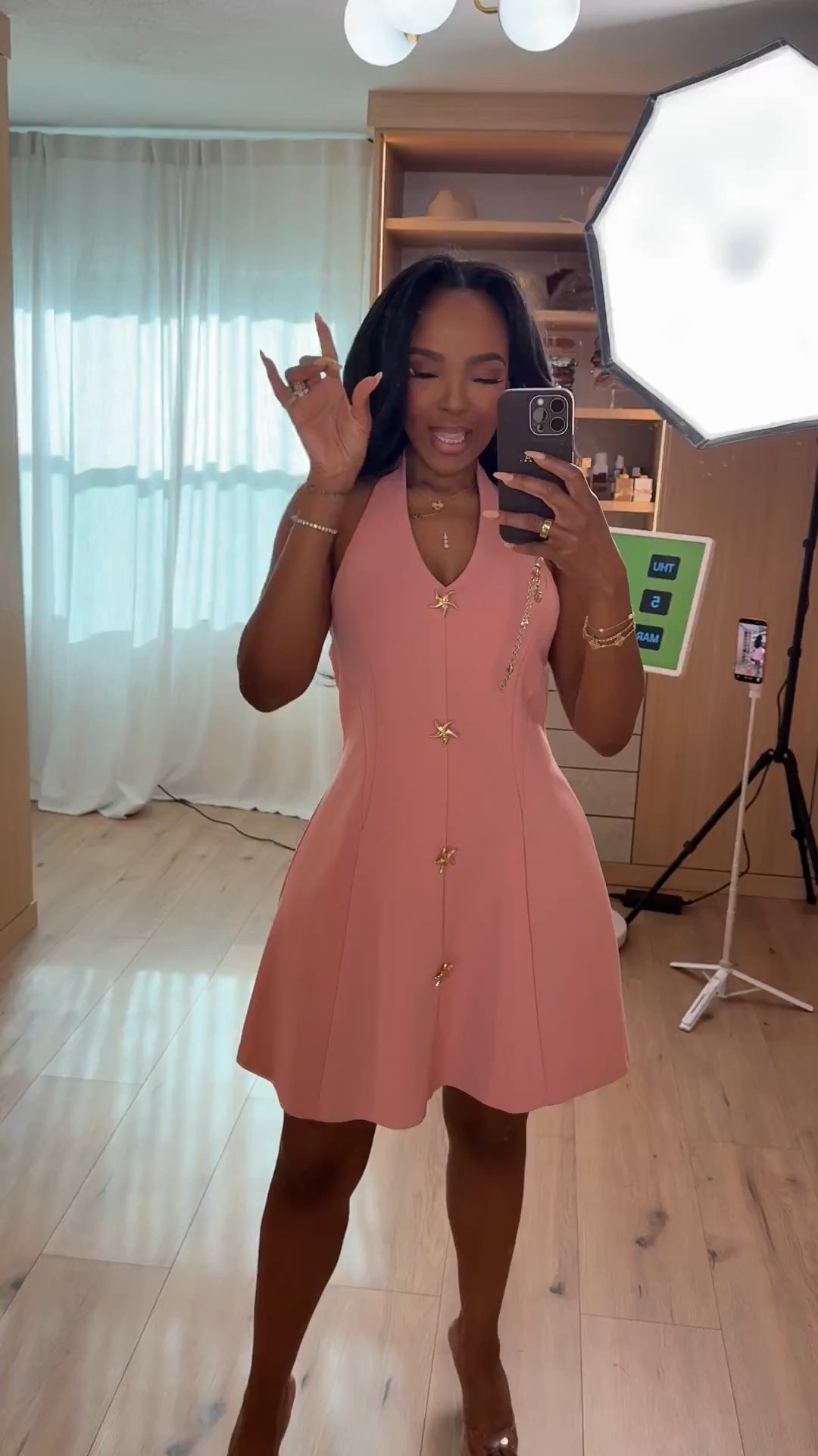 Scroll to shop!! Look how cute this feminine pink mini dress is! Instantly feels playful and elevated. The flattering halter neckline and gold starfish details give it a chic vacation-inspired vibe.

Perfect for brunch, vacation outfits, summer parties, date nights, and warm-weather events.

#LTKPetite #LTKootd #LTKSeasonal