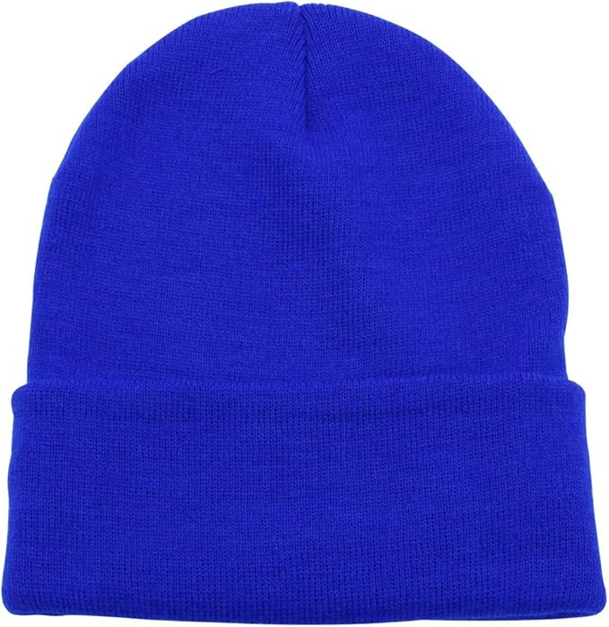 Top Level Beanie Men Women - Unisex Cuffed Plain Skull Knit Hat Cap, Royal Blue at Amazon Men’s... | Amazon (US)