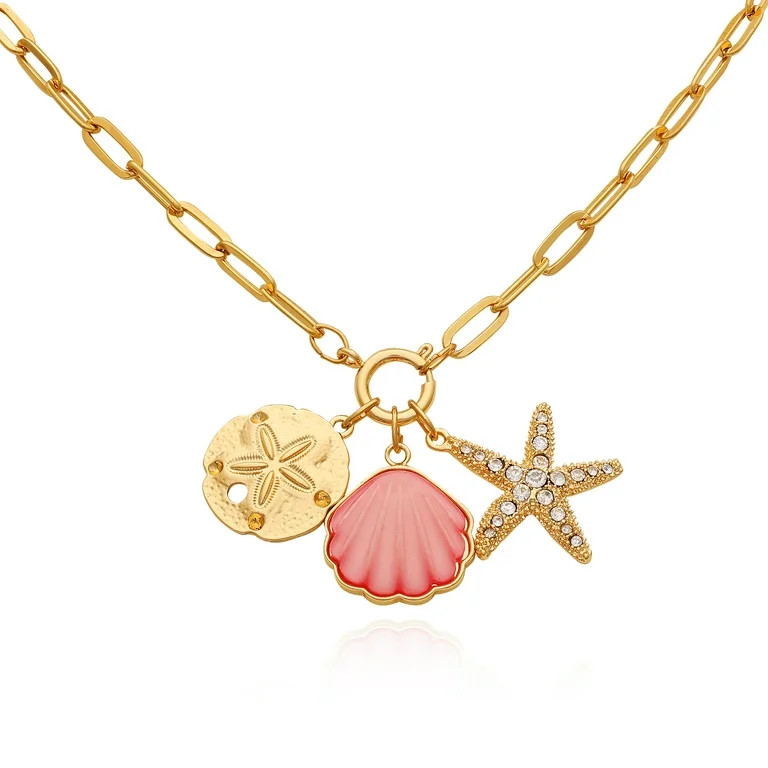 Time and Tru Women's Gold-Tone Interchangeable Beach Theme Charms Necklace. | Walmart (US)
