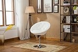 Roundhill Furniture Noas Contemporary Round Tufted Back Tilt Swivel Accent Chair, White | Amazon (US)