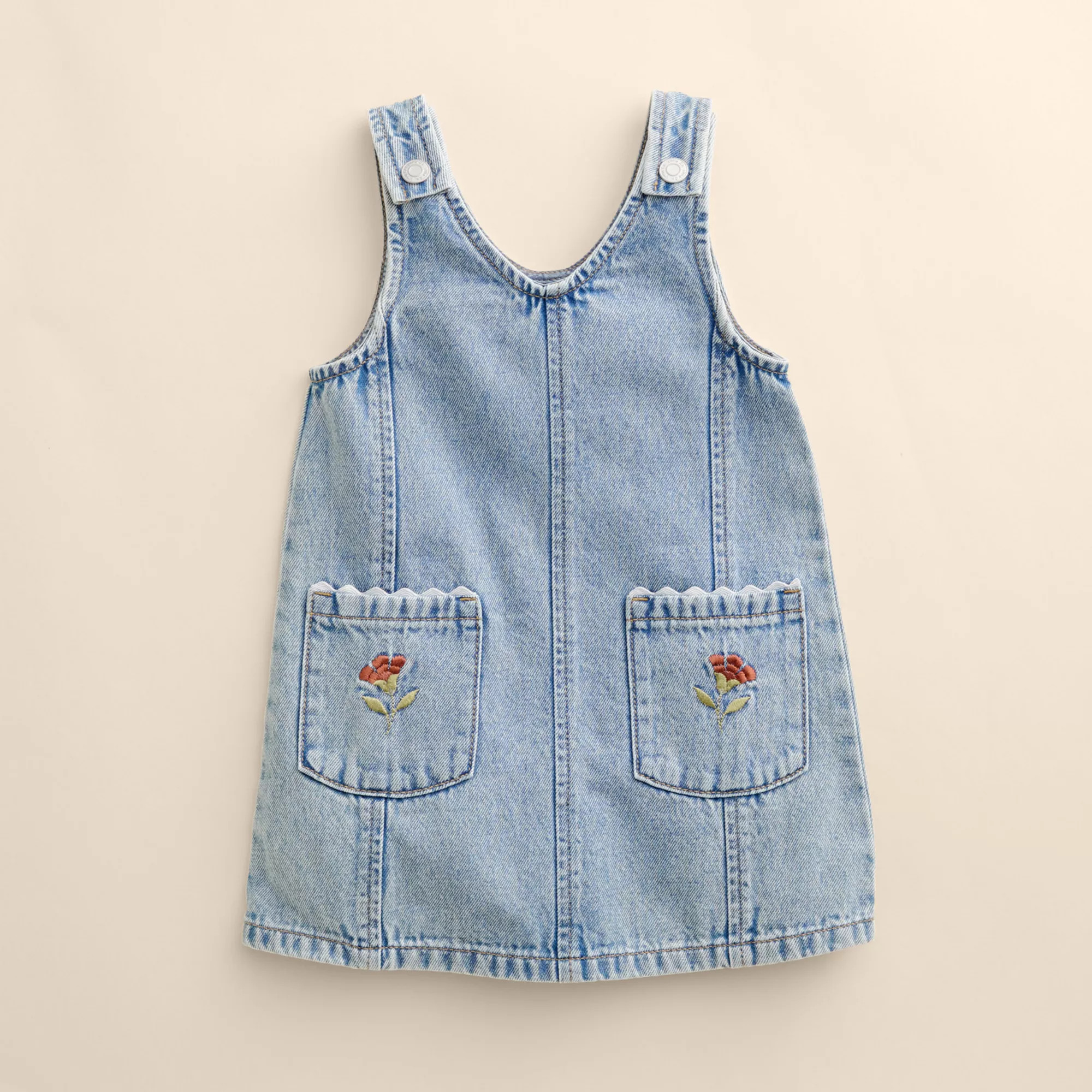 Baby & Toddler Girl Little Co. by Lauren Conrad Organic Pocket Jumper, Toddler Girl's, Size: 4T, Flower Pocket Emb | Kohl's