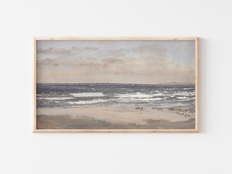 Samsung Frame TV Art File  Vintage Neutral Ocean Landscape | Etsy | Etsy (US)